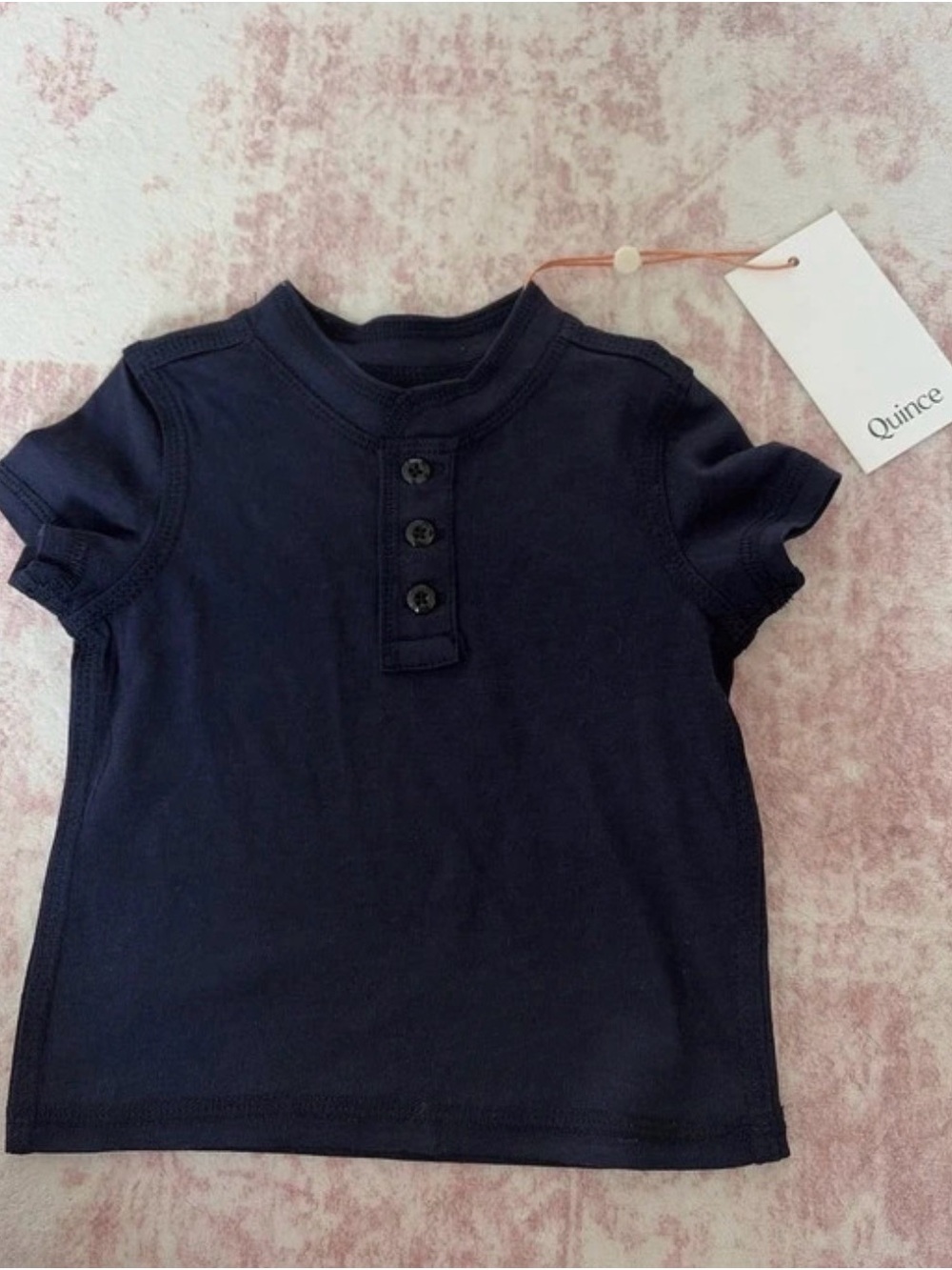 Quince Navy Short-Sleeve Henley Tee for Kids